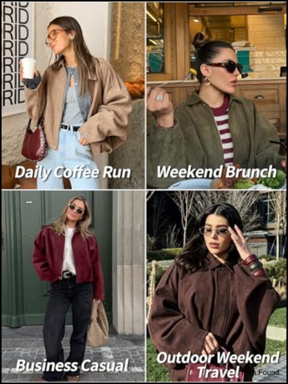 Faux Suede Bomber Jacket Zipper Pilot Coat Casual Lapel Oversized Long Sleeve - Picture 4 of 6